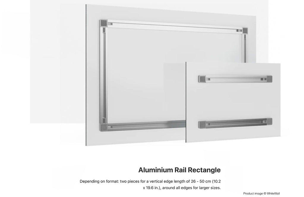 Aluminium rail rectangle on a white background.
