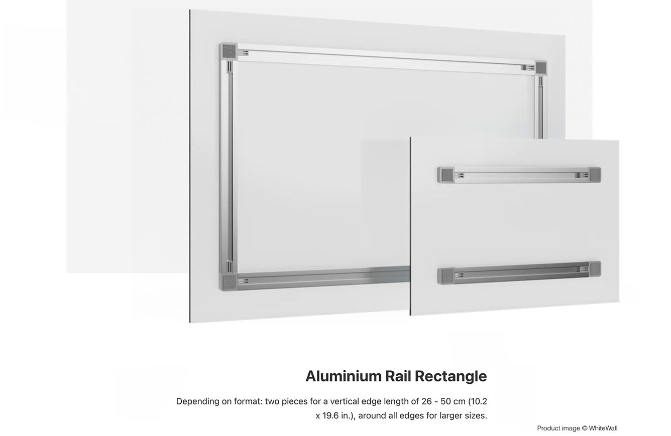 Aluminium rail rectangle on a white background.